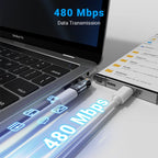 AUFU PD240W USB C to Type C OTG Adapter 540 Rotation 5A Fast Charge Cable Converter for iPhone 16 MacBook Samsung Xiaomi Laptop