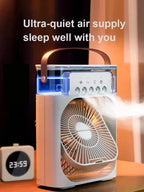 New 3 In 1 Fan AIr Conditioner Household Small Air Cooler LED Night Light Portable Humidifier Air Adjustment Fan Office Home Fan