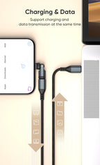 AUFU PD240W USB C to Type C OTG Adapter 540 Rotation 5A Fast Charge Cable Converter for iPhone 16 MacBook Samsung Xiaomi Laptop