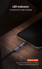 AUFU PD240W USB C to Type C OTG Adapter 540 Rotation 5A Fast Charge Cable Converter for iPhone 16 MacBook Samsung Xiaomi Laptop