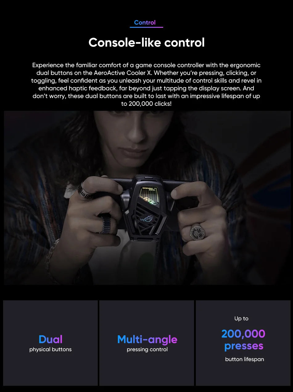 Original ASUS ROG AeroActive Cooler X For Rog 8/8pro, Rog Phone 9/9pro Funcooler Cooling Fan Holder ROG Gaming Phone Accessories