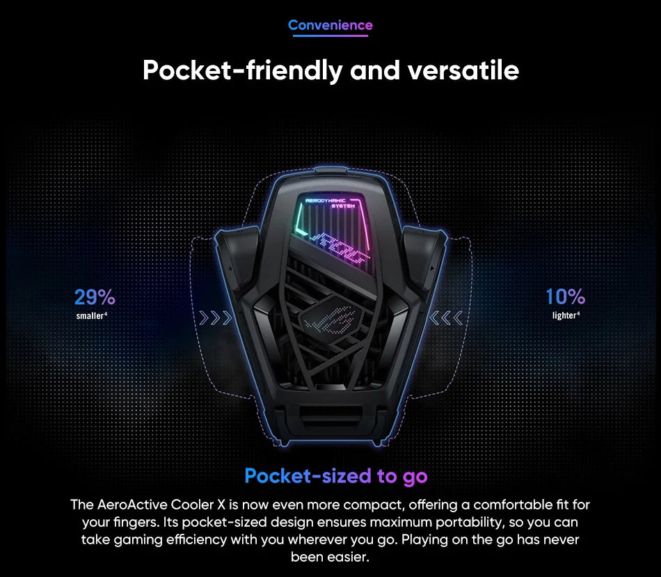 Original ASUS ROG AeroActive Cooler X For Rog 8/8pro, Rog Phone 9/9pro Funcooler Cooling Fan Holder ROG Gaming Phone Accessories