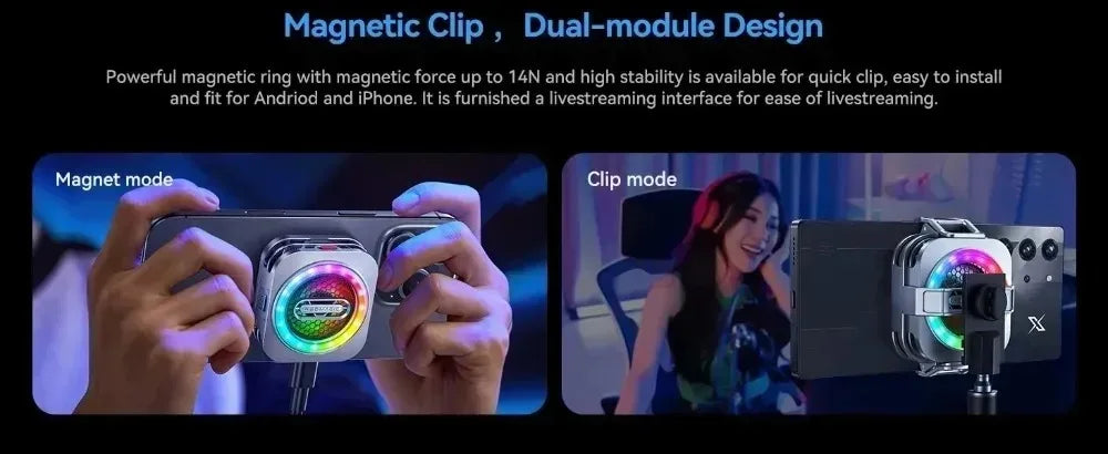 RedMagic VC Liquid Cooler 6 Pro Phone Cooler 30W power cooling Game live streaming For RedMagic 10Pro Honor Magic7 Pro iPhone 17