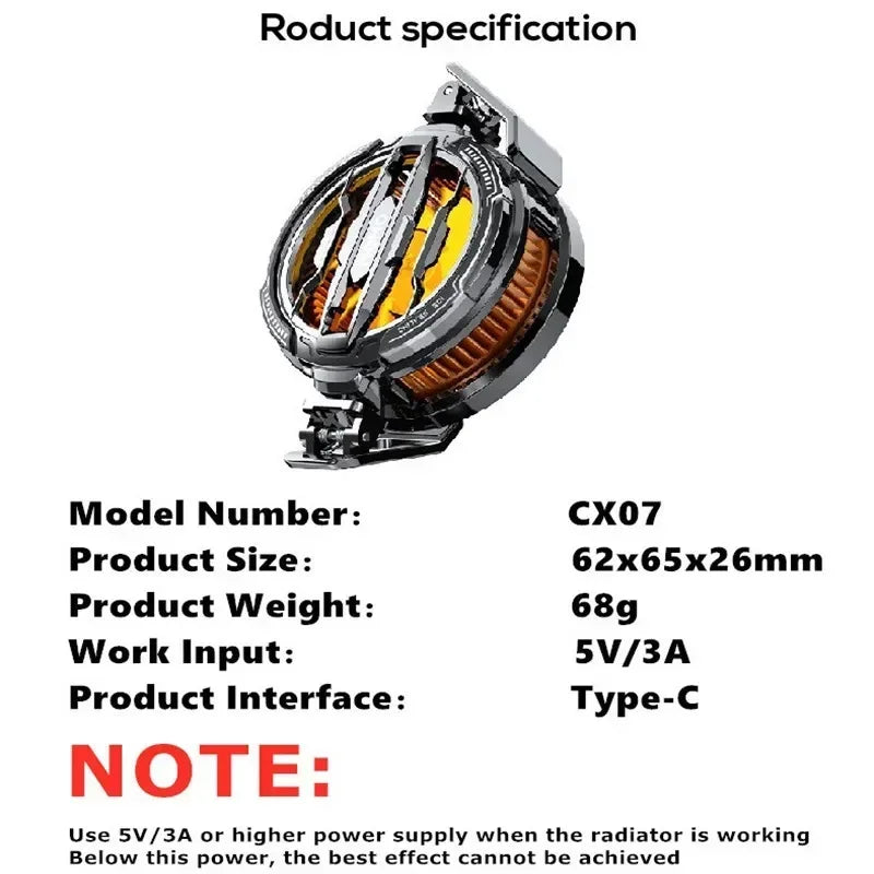 MEMO 2024 NEW Magnetic/Back-clip 2 IN 1 Mobile Phone Semiconductor Cooling Fan Radiator CX07 for Game Cooler