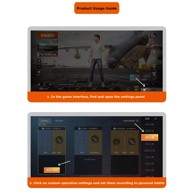 LY 2Pcs Mobile Phone 4 Finger Physics Game Trigger for PUBG Aim Shooting L1R1 ABS Alloy Key Button for IOS Android 7-12mm Device