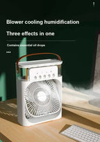 New 3 In 1 Fan AIr Conditioner Household Small Air Cooler LED Night Light Portable Humidifier Air Adjustment Fan Office Home Fan