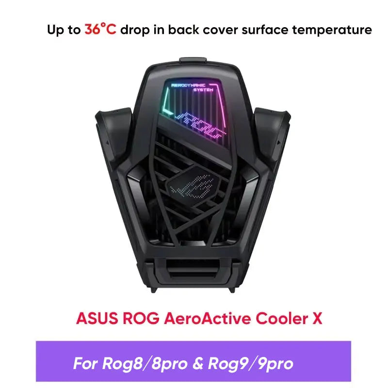Original ASUS ROG AeroActive Cooler X For Rog 8/8pro, Rog Phone 9/9pro Funcooler Cooling Fan Holder ROG Gaming Phone Accessories
