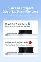 Hagibis Magnetic Cell Phone Cooler Universal Cooling Fan Mobile Phone Radiator for iPhone 17 Pro Black Shark Gaming Live Stream