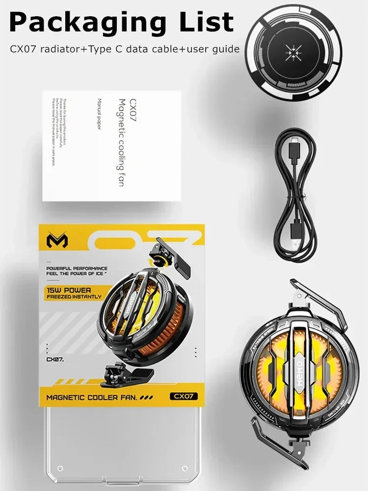 MEMO 2024 NEW Magnetic/Back-clip 2 IN 1 Mobile Phone Semiconductor Cooling Fan Radiator CX07 for Game Cooler