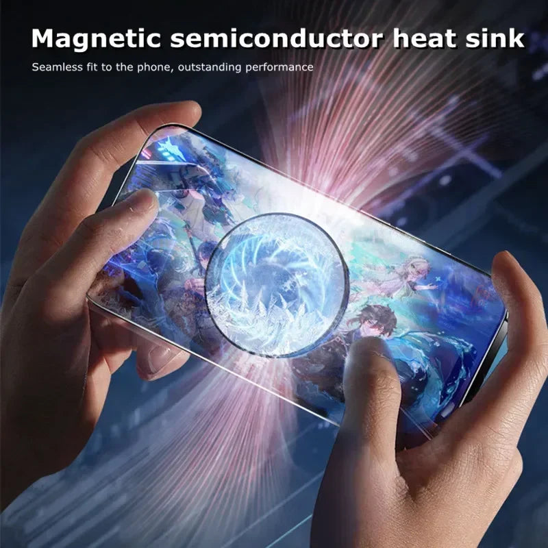 SL17 Magnetic Phones Cooler Back-Clip 2 in 1 Game Cooler Semiconductor Fast Phone Cooling Fan for IOS Android Phone