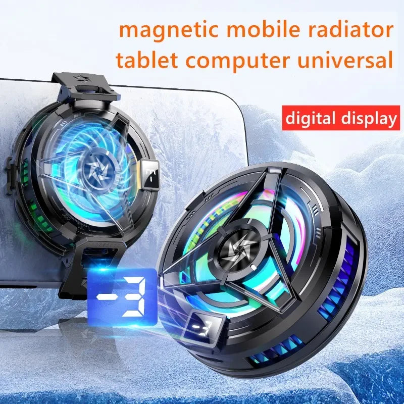 SL17 Magnetic Phones Cooler Back-Clip 2 in 1 Game Cooler Semiconductor Fast Phone Cooling Fan for IOS Android Phone