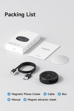 Hagibis Magnetic Cell Phone Cooler Universal Cooling Fan Mobile Phone Radiator for iPhone 17 Pro Black Shark Gaming Live Stream