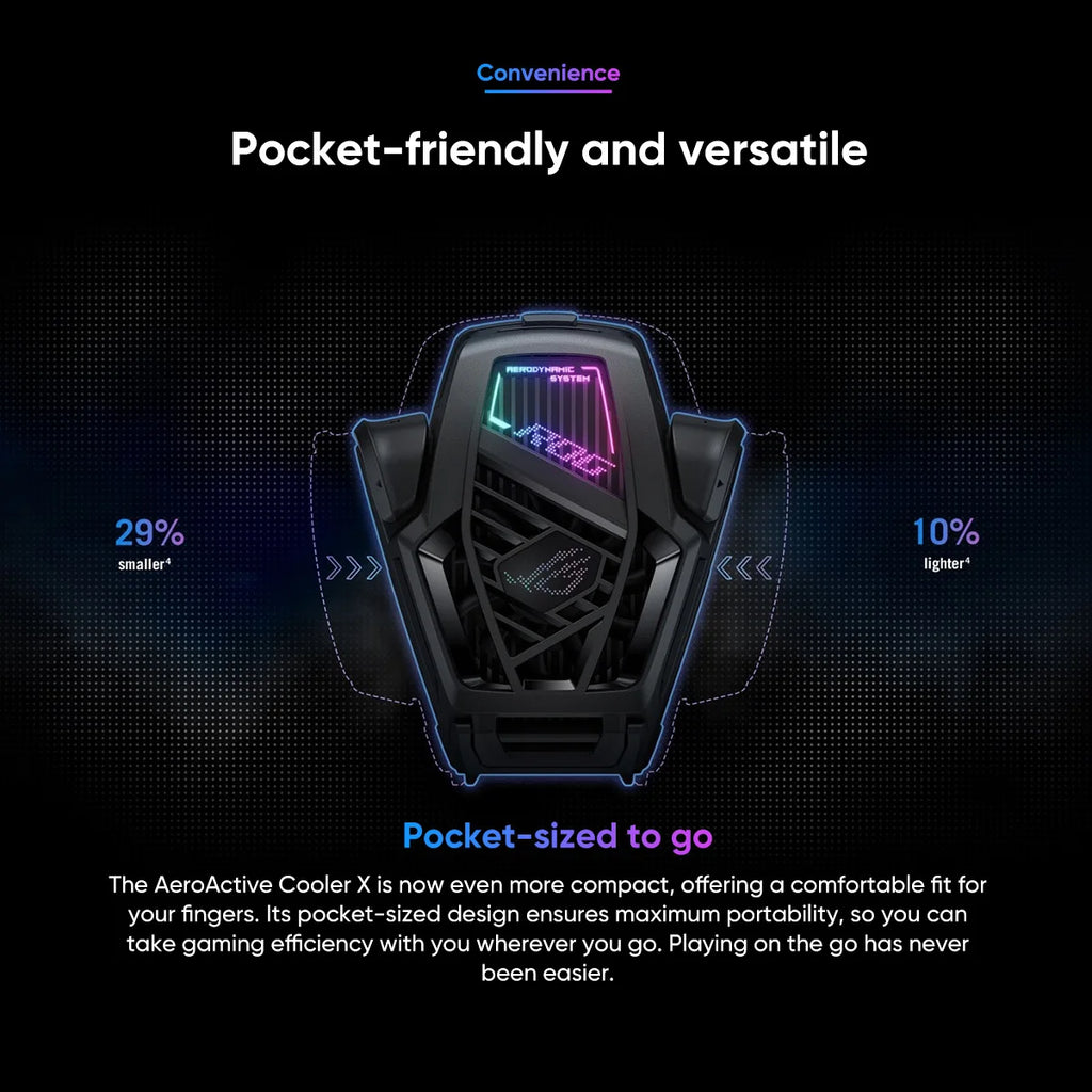 Original ASUS ROG AeroActive Cooler X For Rog 8/8pro, Rog Phone 9/9pro Funcooler Cooling Fan Holder ROG Gaming Phone Accessories