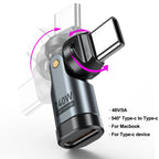 AUFU PD240W USB C to Type C OTG Adapter 540 Rotation 5A Fast Charge Cable Converter for iPhone 16 MacBook Samsung Xiaomi Laptop